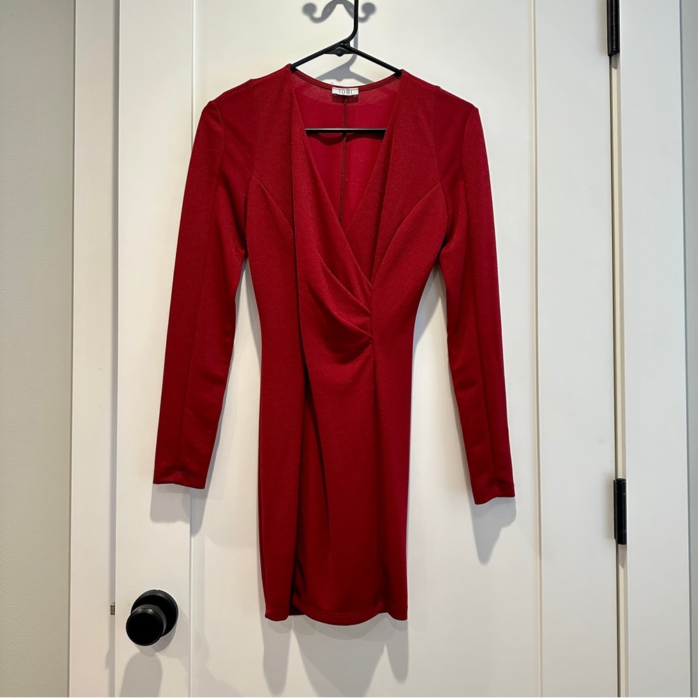 Tobi dark red mini dress S